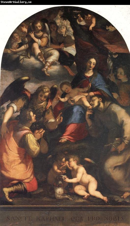 Paggi, Giovanni Battista Madonna and Child with St.Anthony of Padua,Tobias,and the Archangel Ra-Phael